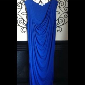 chris gramer royal blue draped dress 0 u.s. S M